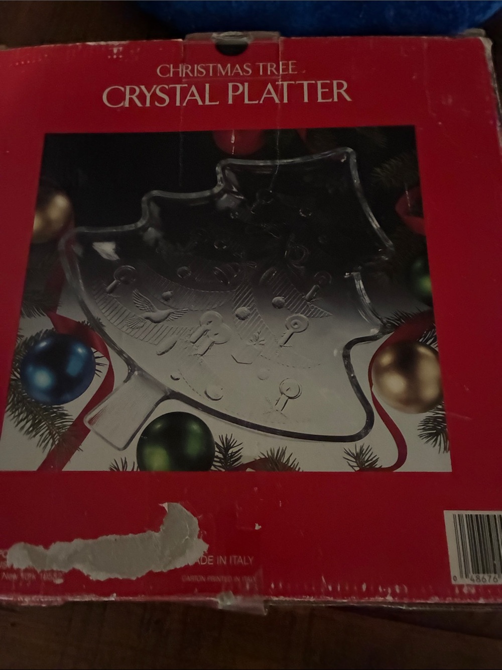 Crystal Christmas Tree Platter - Clear